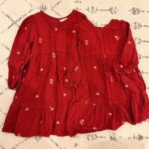 Cat & Jack Red Floral Dresses